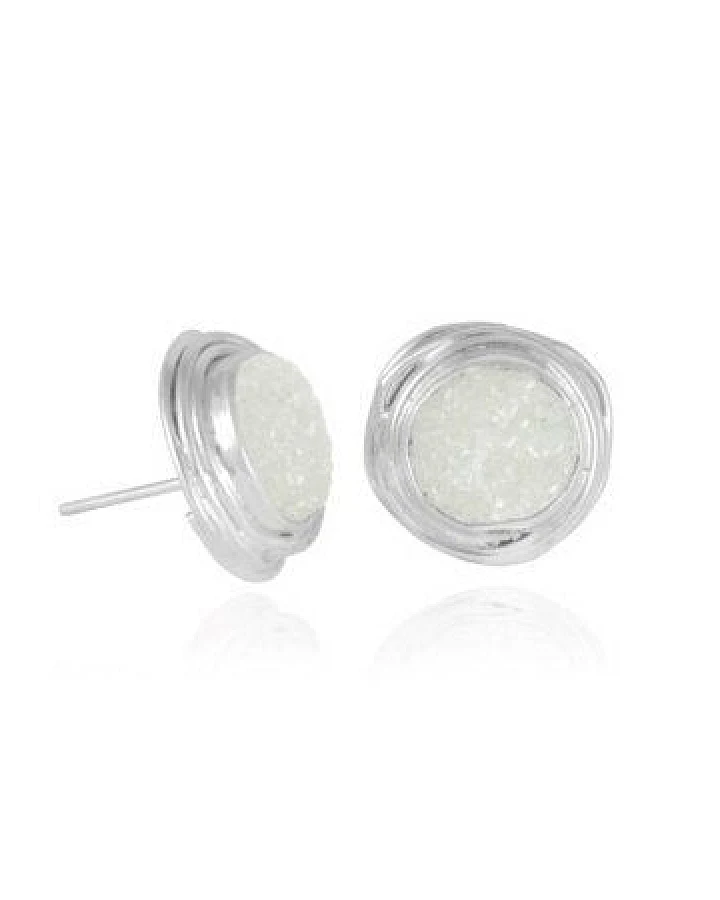 pakilia Silber Ohrringe Quarzdruse Fair-Trade und handmade