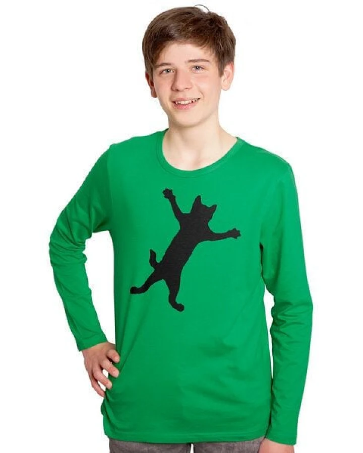 HANDGEDRUCKT "Klammerkatze" Männer Longsleeve