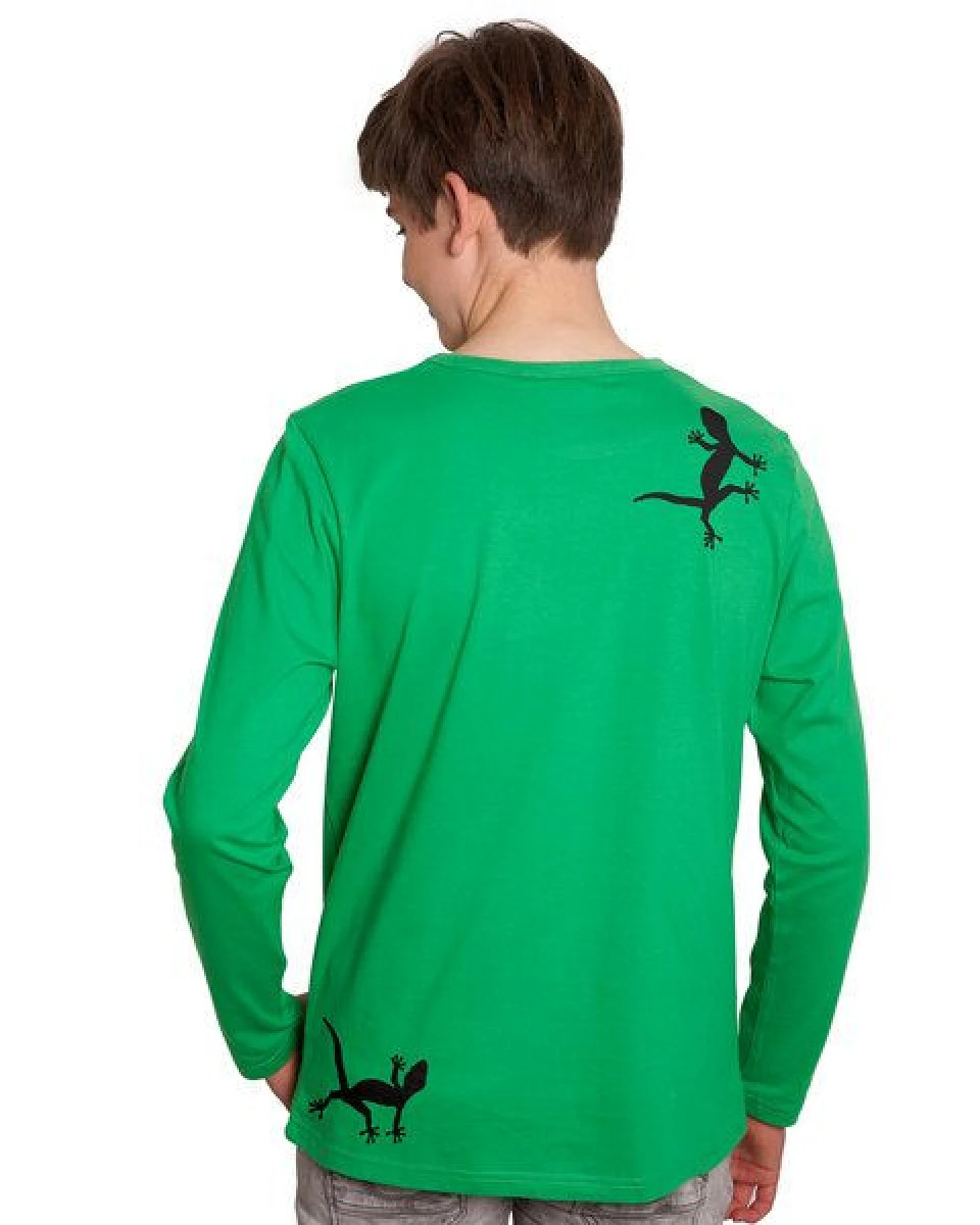 HANDGEDRUCKT "Geckos" Männer Longsleeve – Ansicht 2