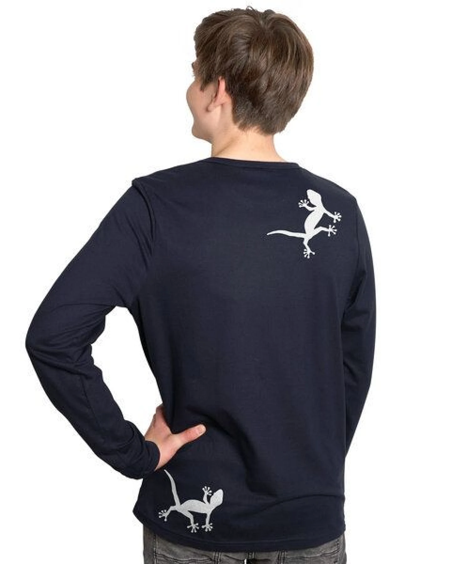 HANDGEDRUCKT "Geckos" Männer Longsleeve – Ansicht 2