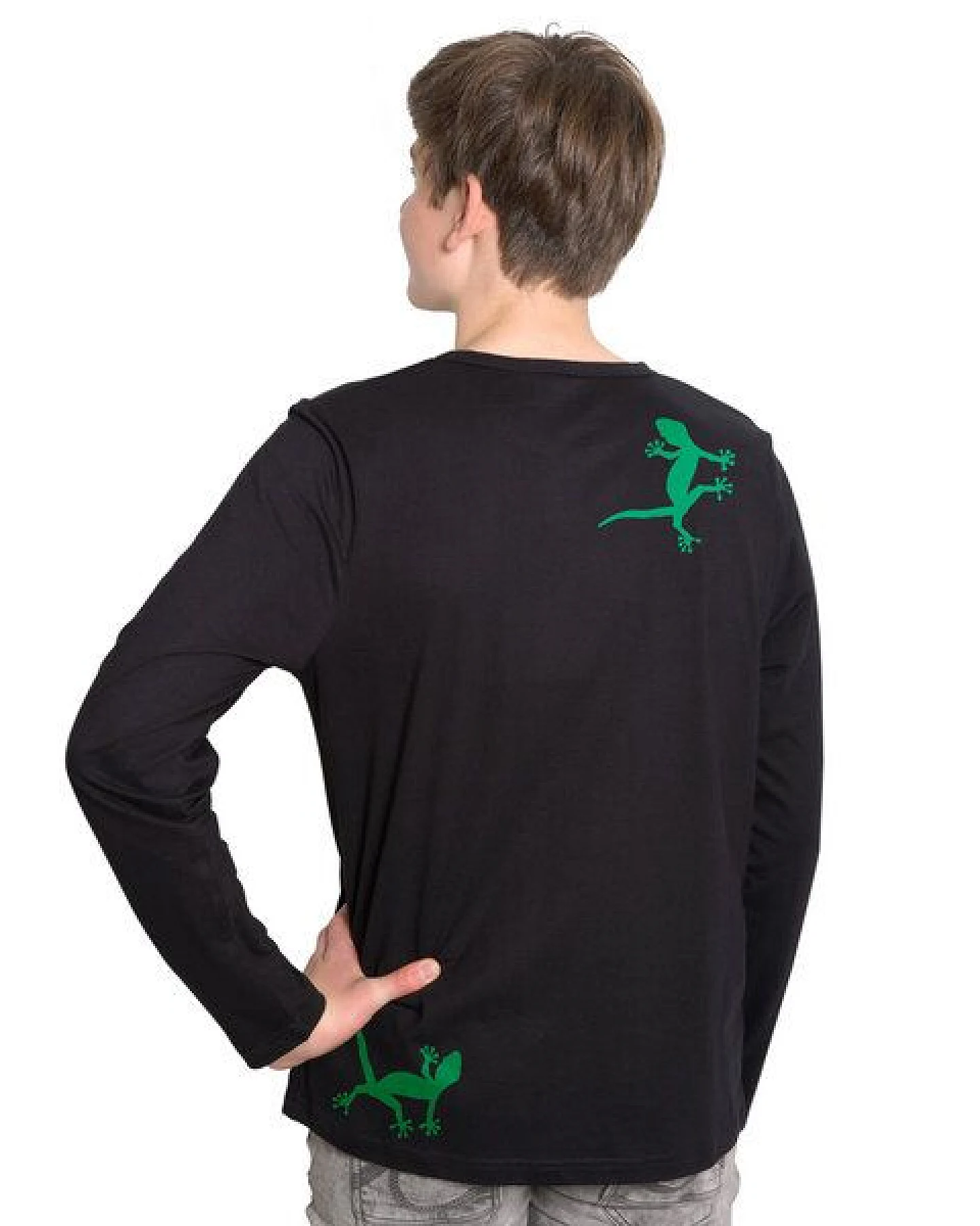 HANDGEDRUCKT "Geckos" Männer Longsleeve – Ansicht 2