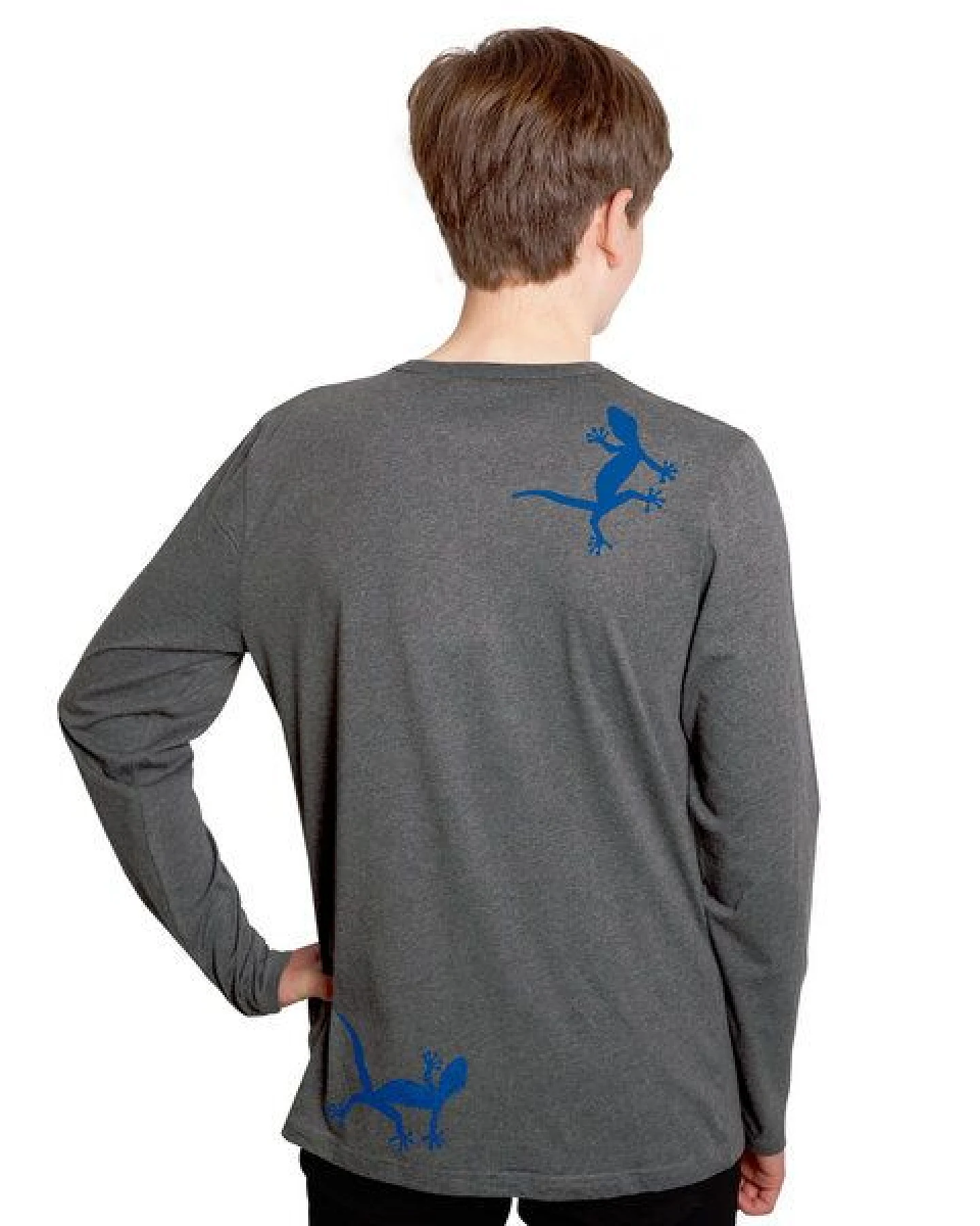 HANDGEDRUCKT "Geckos" Männer Longsleeve – Ansicht 2