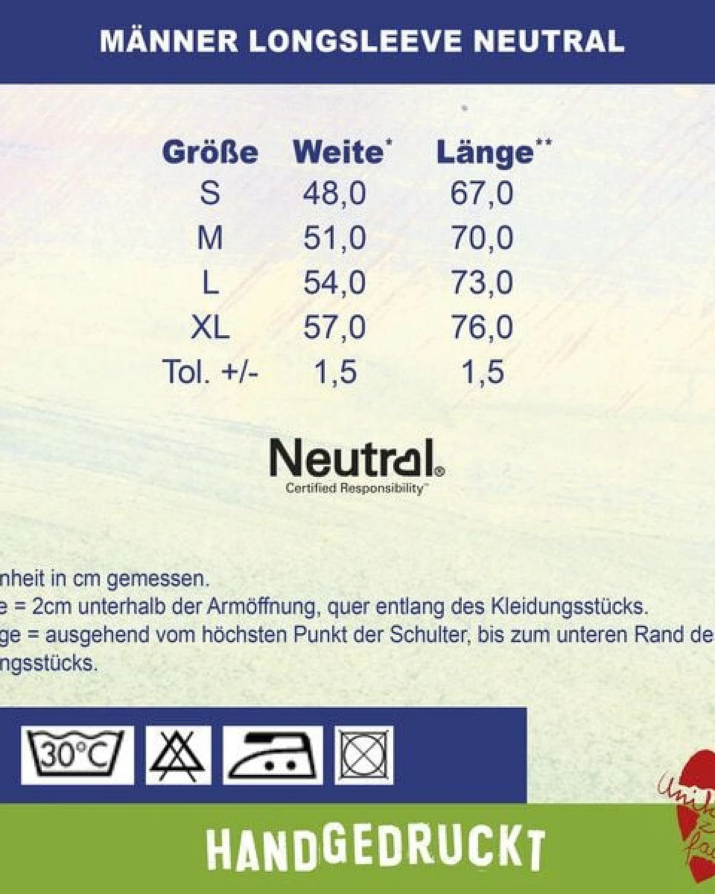 HANDGEDRUCKT "Supermond" Männer Longsleeve – Ansicht 3