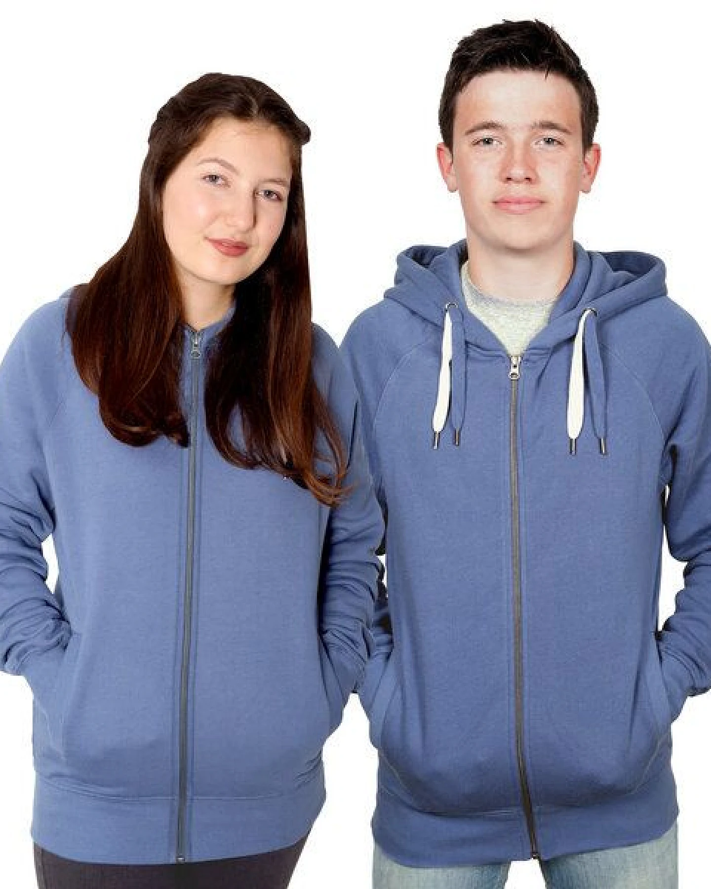 HANDGEDRUCKT "Origamipiste" Unisex Zip Hoody reine Baumwolle (kbA) – Ansicht 2