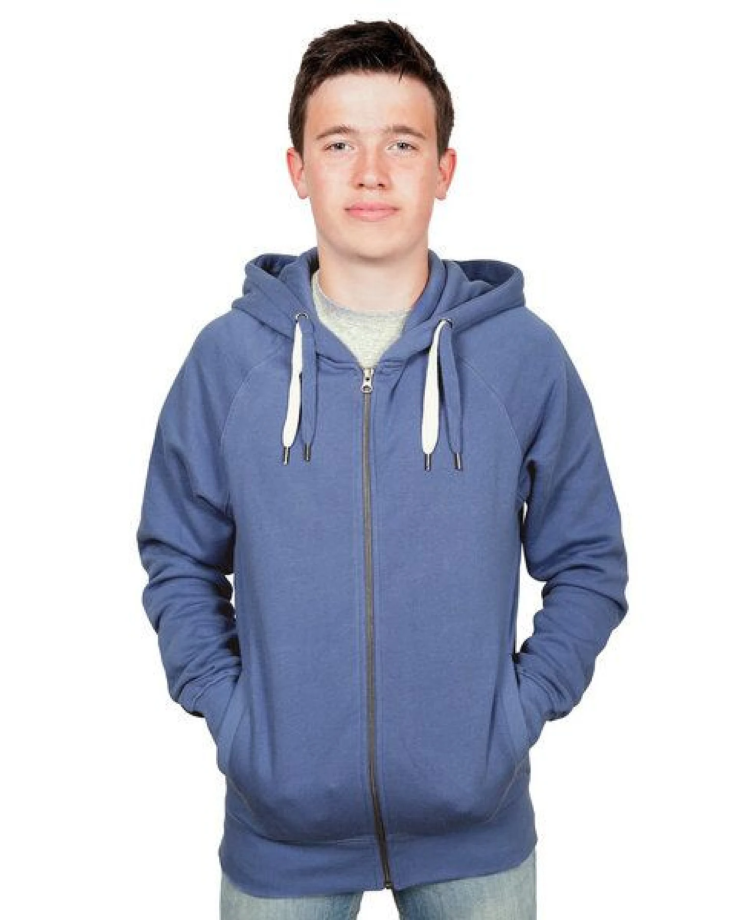 HANDGEDRUCKT "Origamipiste" Unisex Zip Hoody reine Baumwolle (kbA) – Ansicht 4