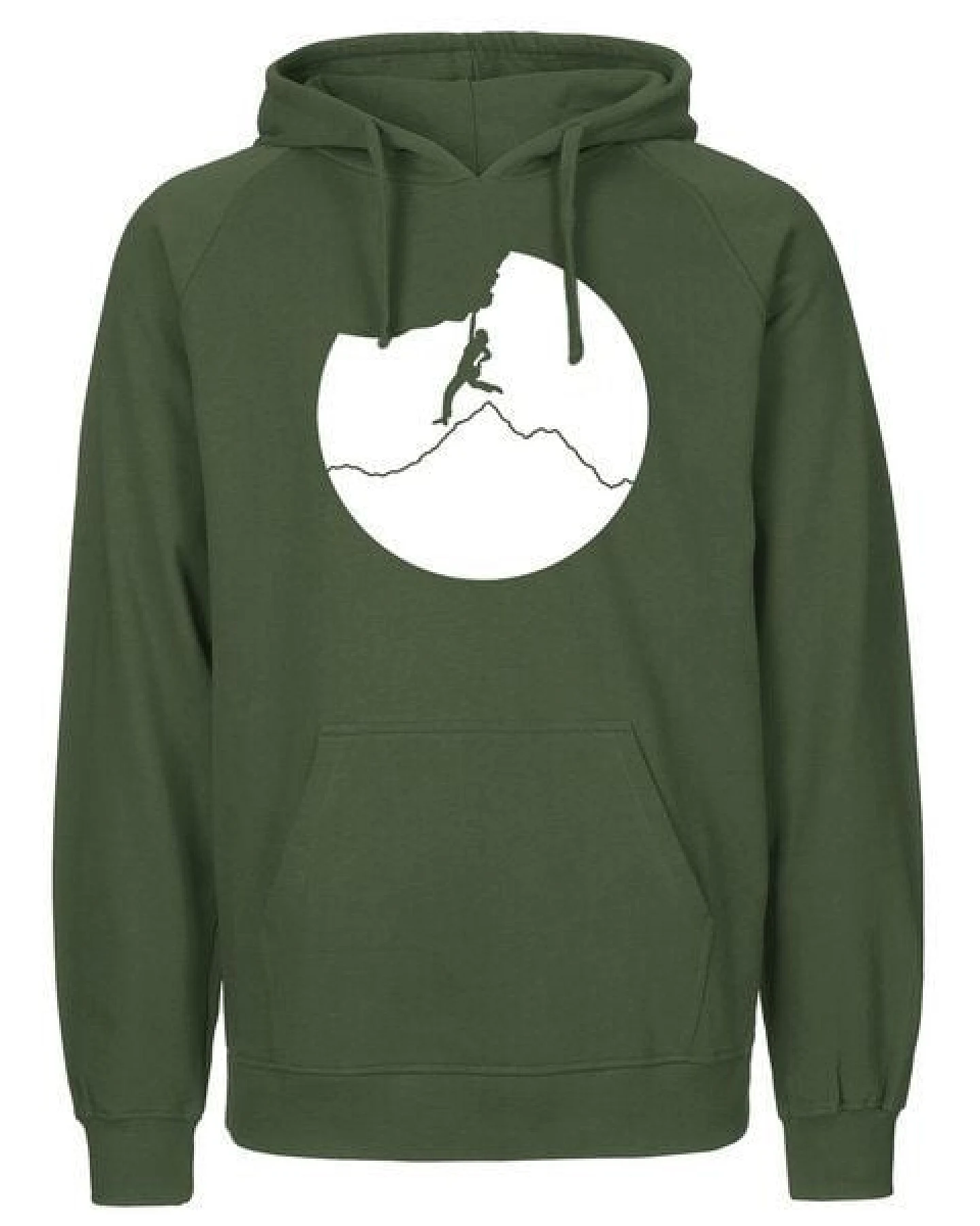 HANDGEDRUCKT "Klettern" Männer Hoody aus reiner Biobaumwolle (kbA) – Ansicht 4