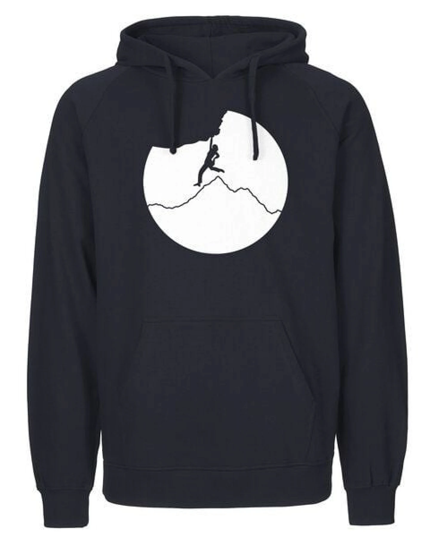 HANDGEDRUCKT "Klettern" Männer Hoody aus reiner Biobaumwolle (kbA) – Ansicht 4