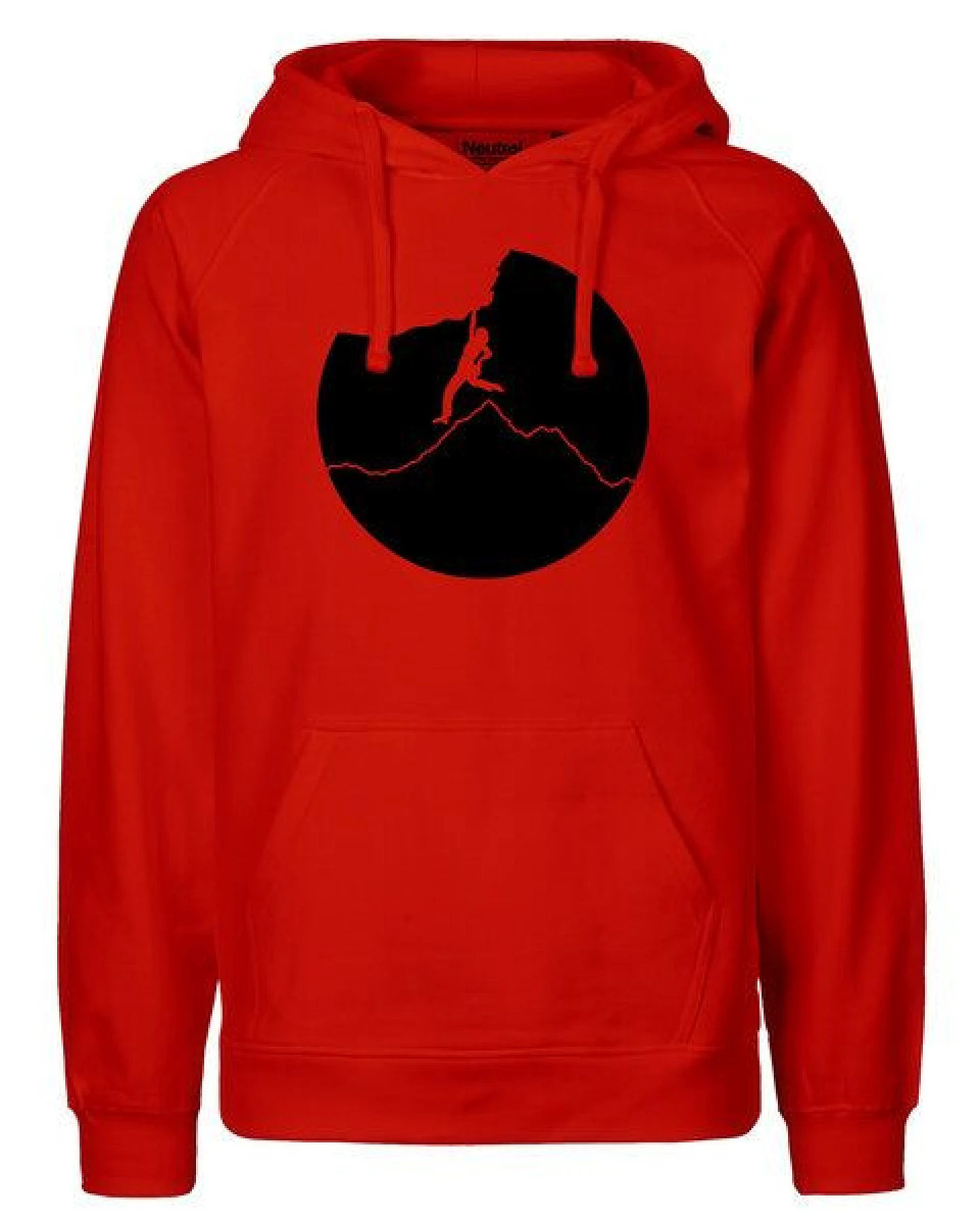 HANDGEDRUCKT "Klettern" Männer Hoody aus reiner Biobaumwolle (kbA) – Ansicht 4