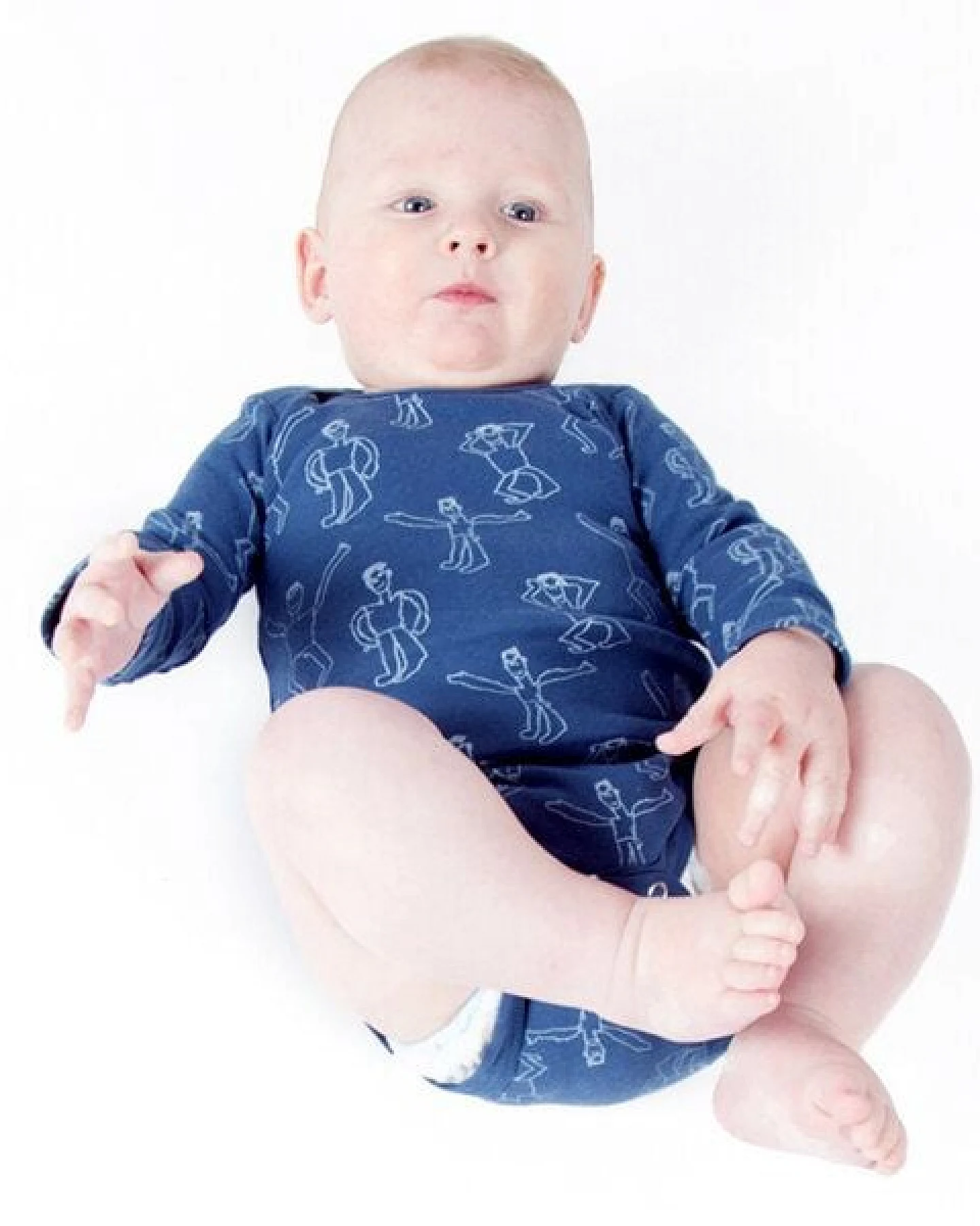 Kipepeo-Clothing Langarmbody Baby Body aus Bio-Baumwolle „Dansi“ blau – Ansicht 4