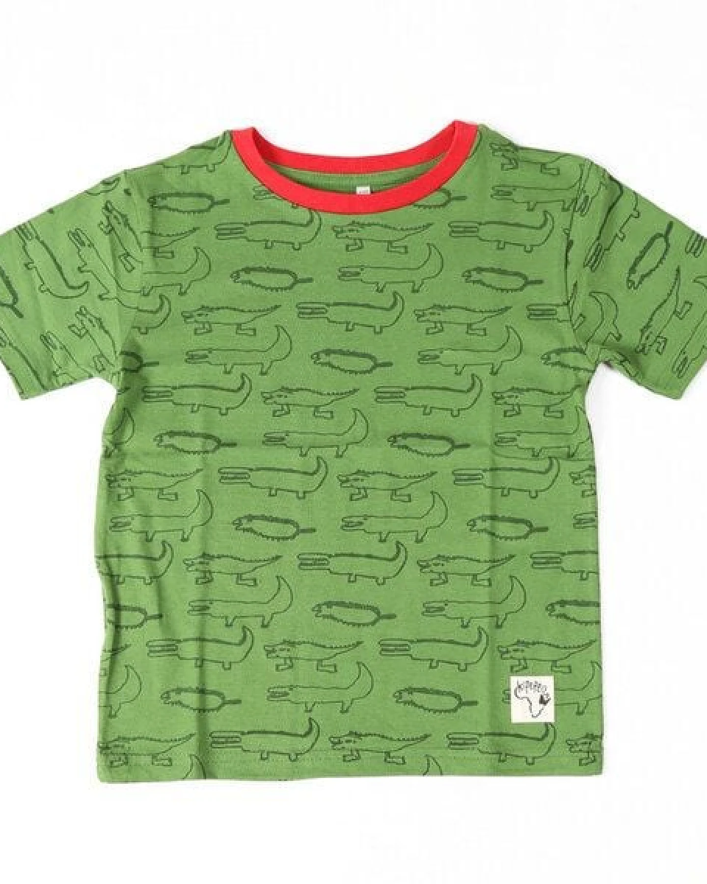 Kipepeo-Clothing Kinder T-Shirt mit Print aus Bio-Baumwolle CROCODILES grün – Ansicht 2