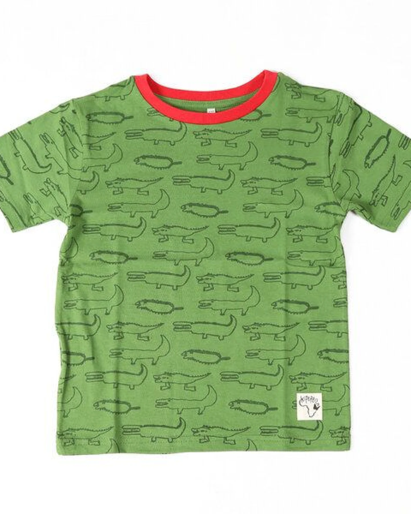 Kipepeo-Clothing Kinder T-Shirt mit Print aus Bio-Baumwolle CROCODILES grün – Ansicht 2