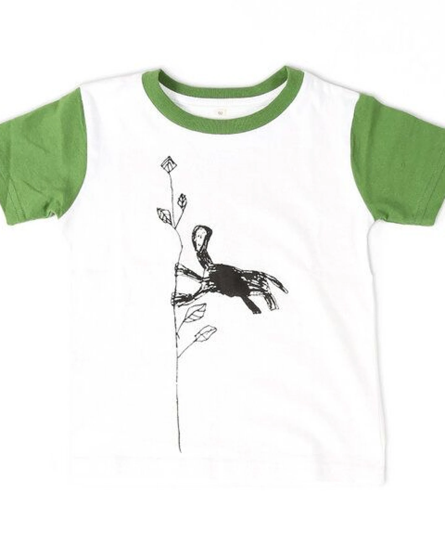 Kipepeo-Clothing Kinder T-Shirt aus Bio-Baumwolle mit Brustprint „Monkey" weiss – Ansicht 2