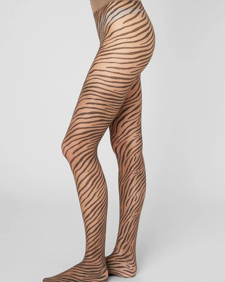Swedish Stockings Damen vegan Strumpfhose Zadie Zebra Dark Amber
