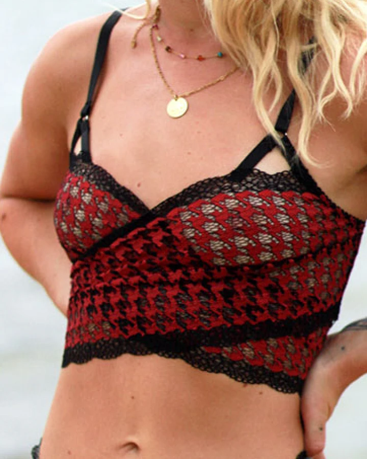 Anekdot Damen vegan Bralette Dharma Schwarz & Rot