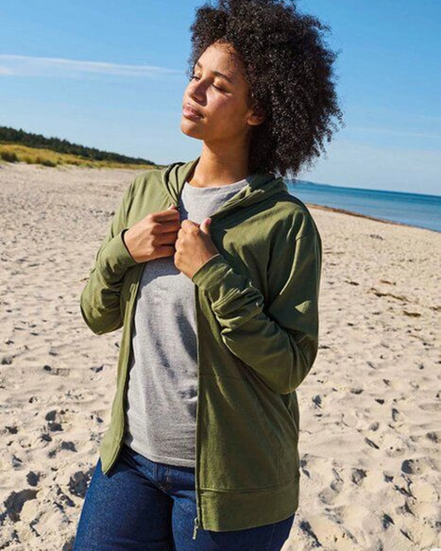 Neutral® Unisex Jersey (T-Shirt Stoff) College Hoodie Hoody Kapuzenpullover Sweatjacke – Ansicht 2