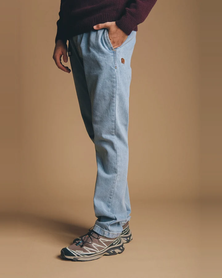 Trendsplant Herren vegan Jeans Climber Hose Light Wash Blau