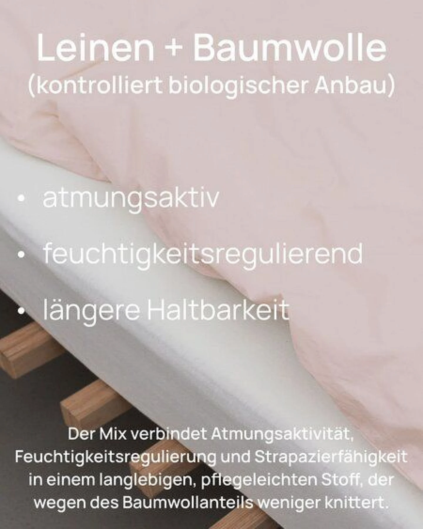 erlich textil Cotton Linen Select Bettdeckenbezug aus Bio-Baumwolle, Leinen Mix, made in Europe – Ansicht 3