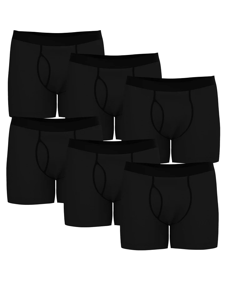 Albero Natur Herren vegan Multipack 6x Boxershorts Schwarz