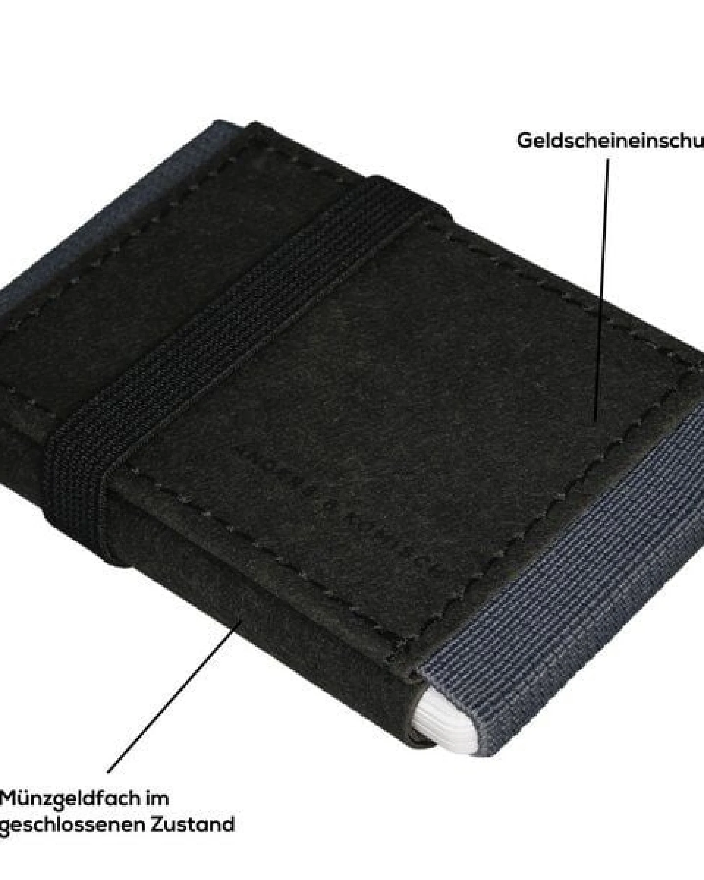 ANDERS & KOMISCH Kleines Portemonnaie Mini Geldbeutel Geldbörse A&K MINI schwarz-grau – Ansicht 4