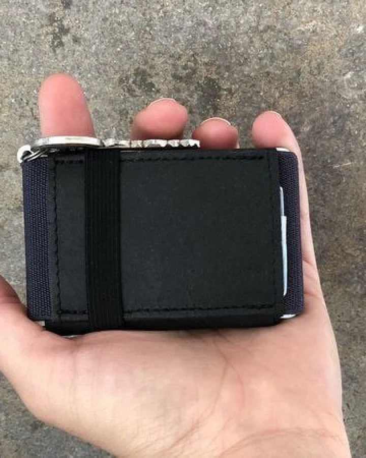 ANDERS & KOMISCH Kleines Portemonnaie Mini Geldbeutel Geldbörse A&K MINI schwarz-grau