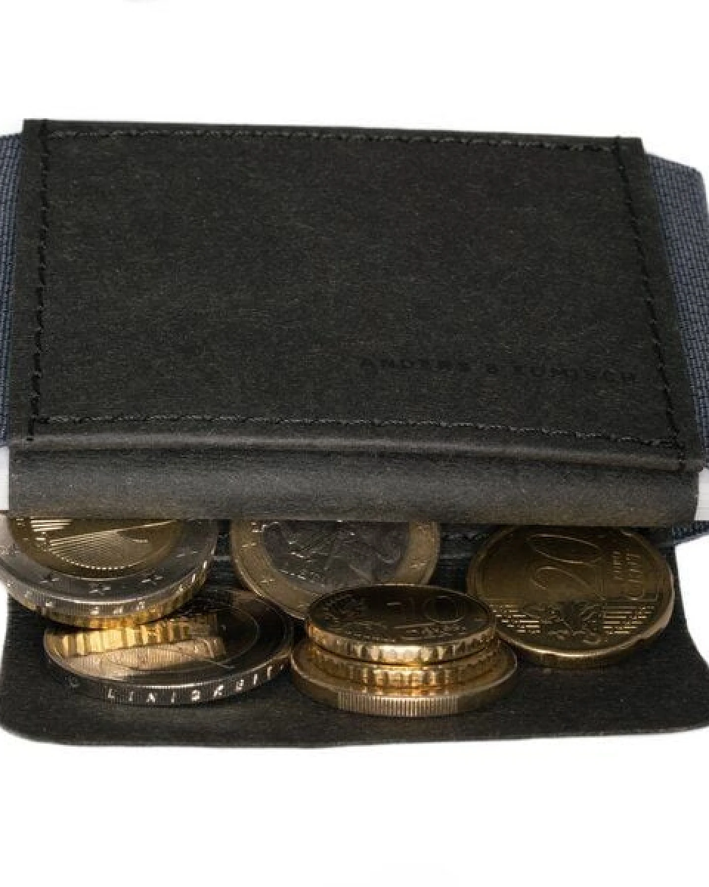 ANDERS & KOMISCH Kleines Portemonnaie Mini Geldbeutel Geldbörse A&K MINI schwarz-grau – Ansicht 3