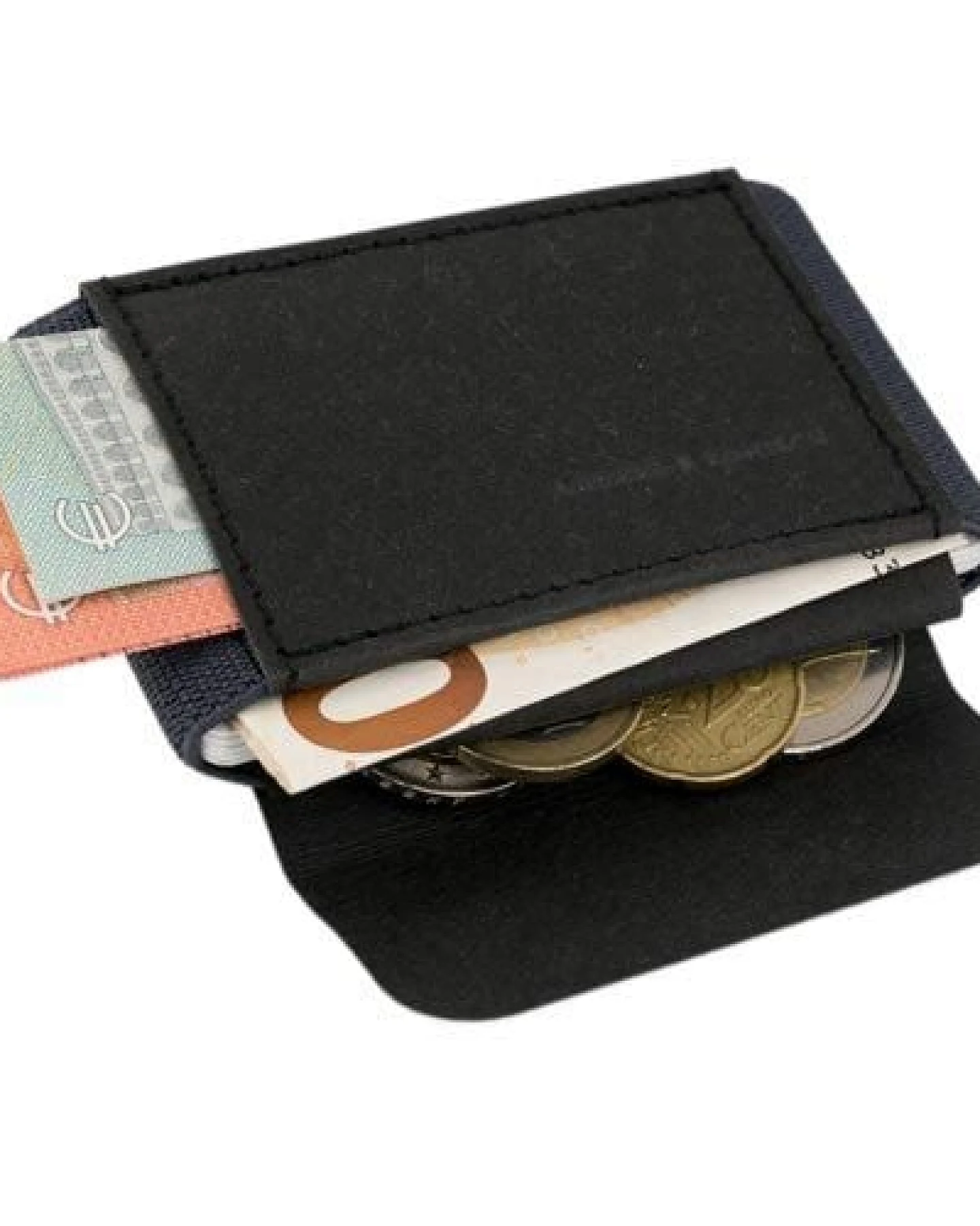 ANDERS & KOMISCH Kleines nachhaltiges Portemonnaie mit Münzfach - A&K MINI CLASSIC Schwarz – Ansicht 3