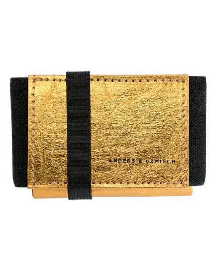 ANDERS & KOMISCH Kleines Portemonnaie mit Münzfach - A&K MINI CLASSIC Gold - Card Holder
