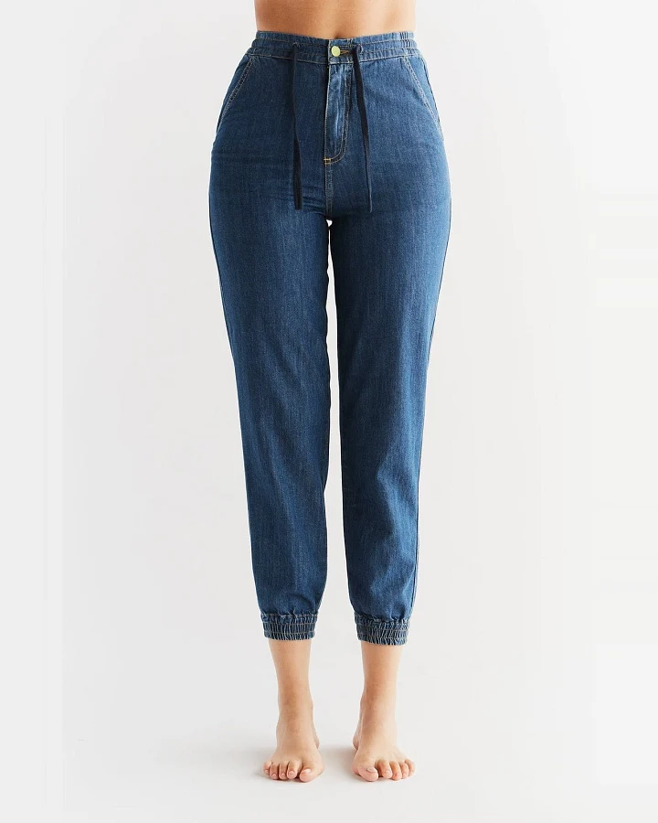 Evermind Damen vegan Jogger Jean Königsblau