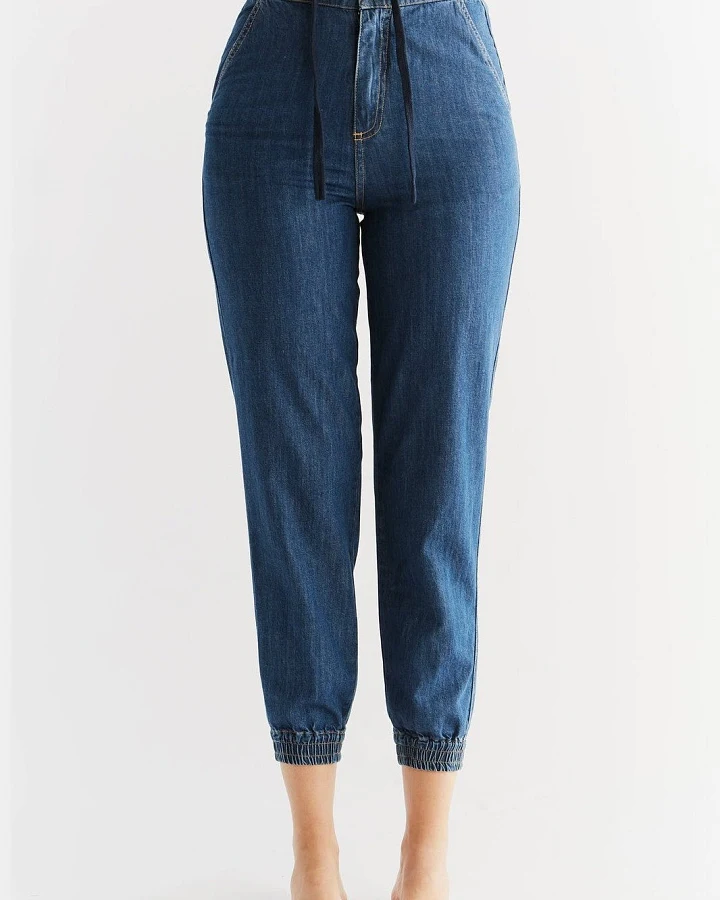 Evermind Damen vegan Jogger Jean Königsblau