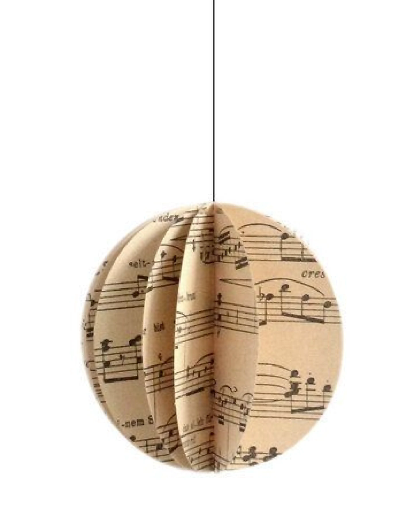 renna deluxe Weihnachtskugel Kugel mit Noten aus Papier Baumschmuck – Ansicht 3