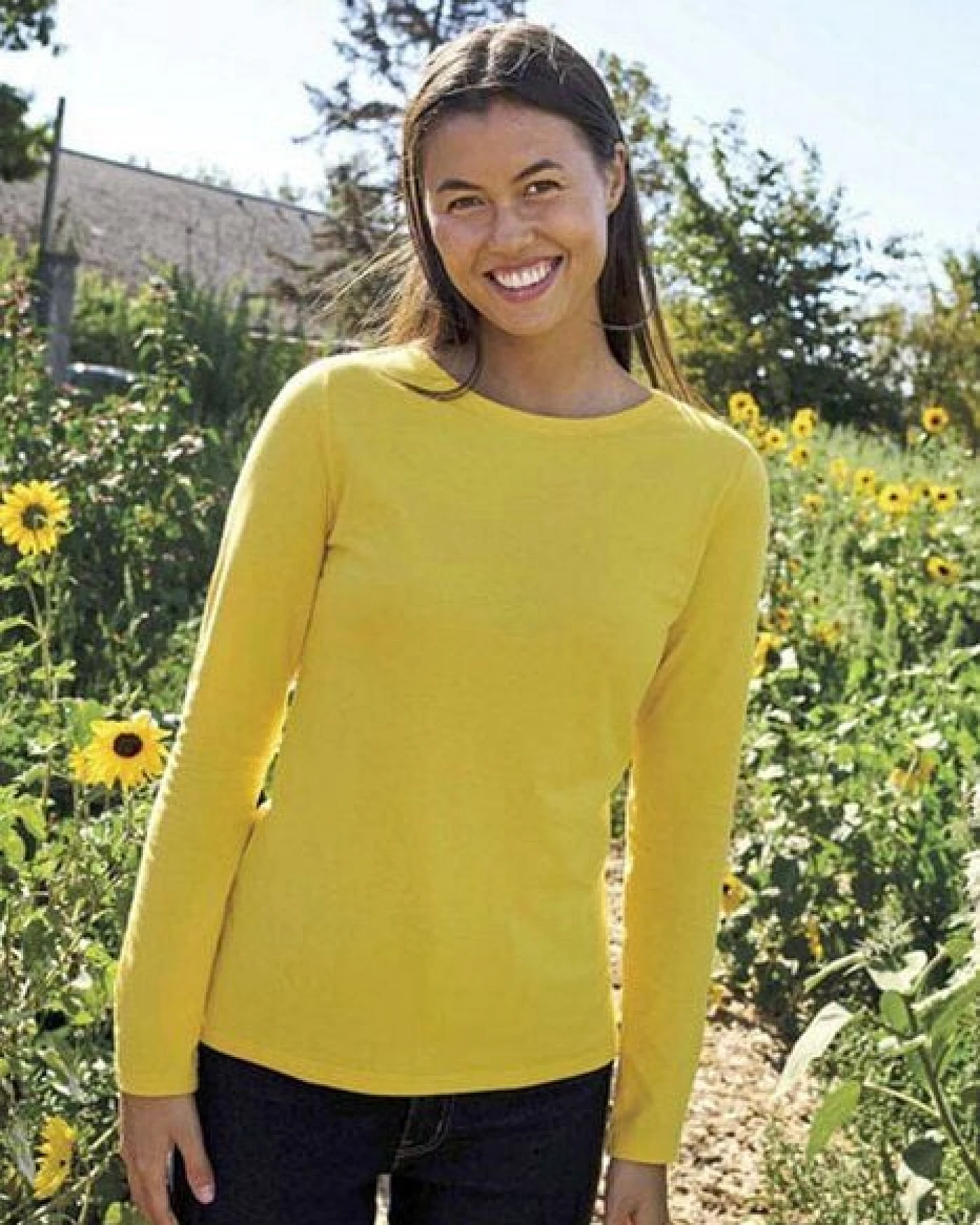 Neutral® Damen Langarm T-Shirt Bio Baumwolle Modern Fit Körpernah geschnitten – Ansicht 2