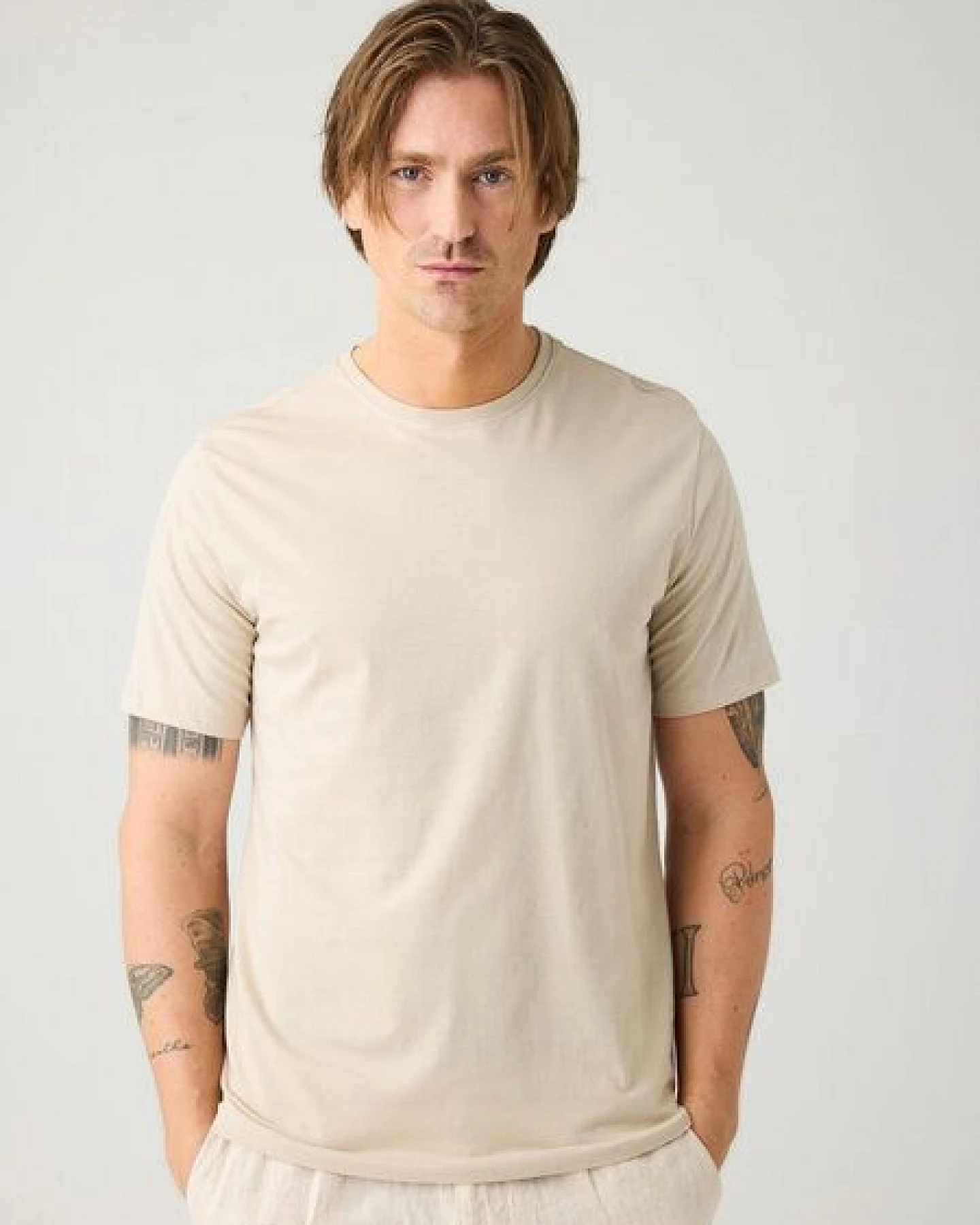 KnowledgeCotton Apparel Basic T-Shirt O-Neck aus Bio-Baumwolle – Ansicht 2