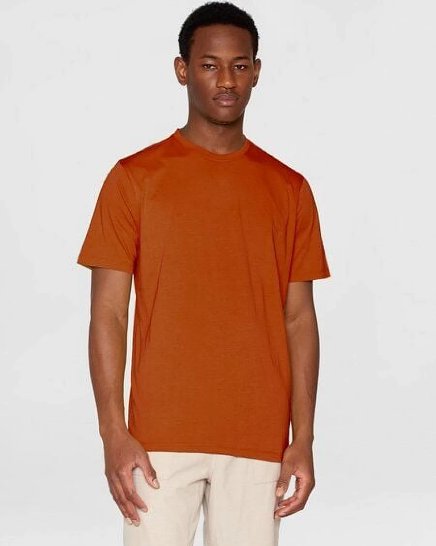 KnowledgeCotton Apparel Basic T-Shirt O-Neck aus Bio-Baumwolle – Ansicht 3