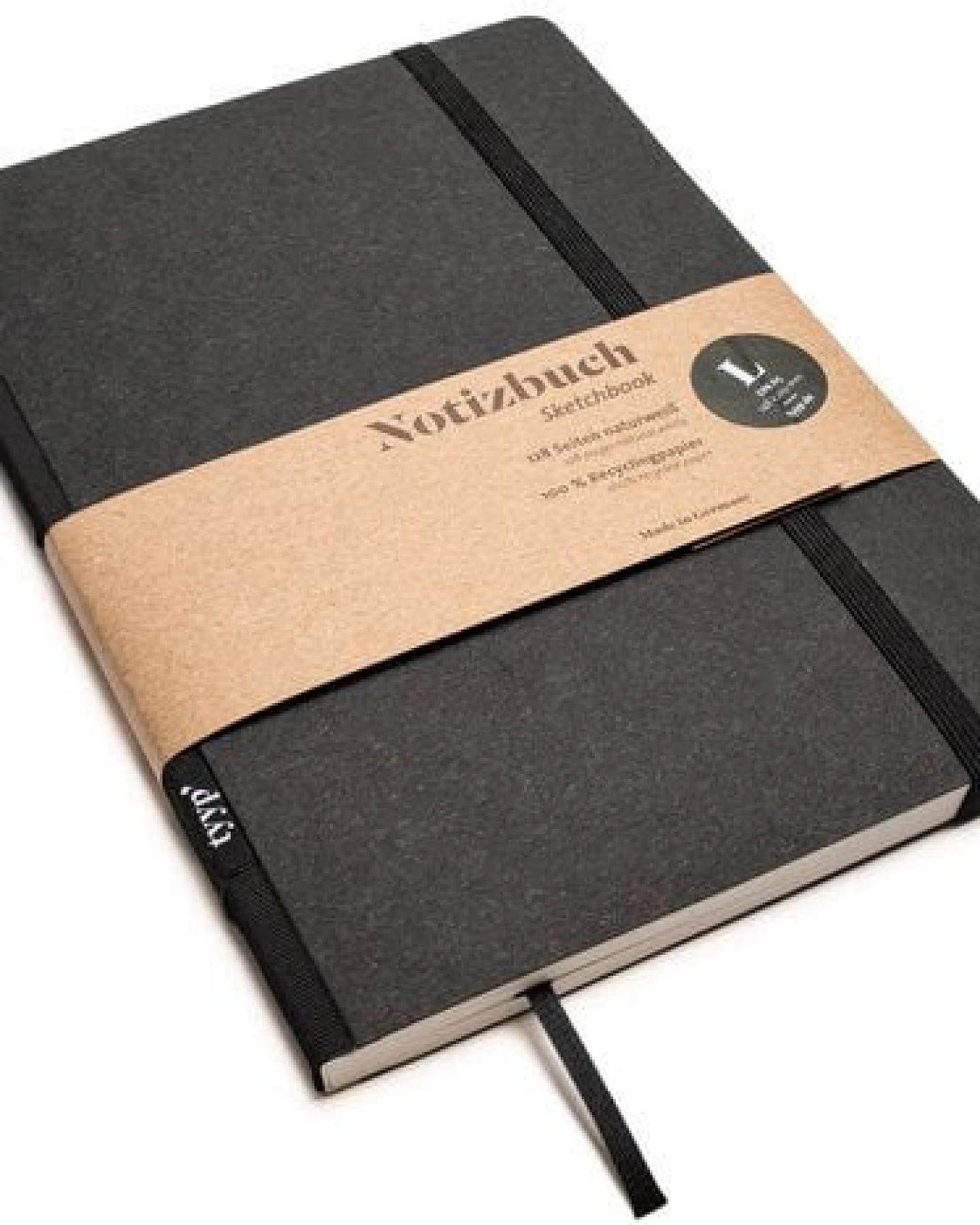 tyyp Notizbuch A5 schwarz – 100% Recyclingpapier – handmade – Klassik – Ansicht 2