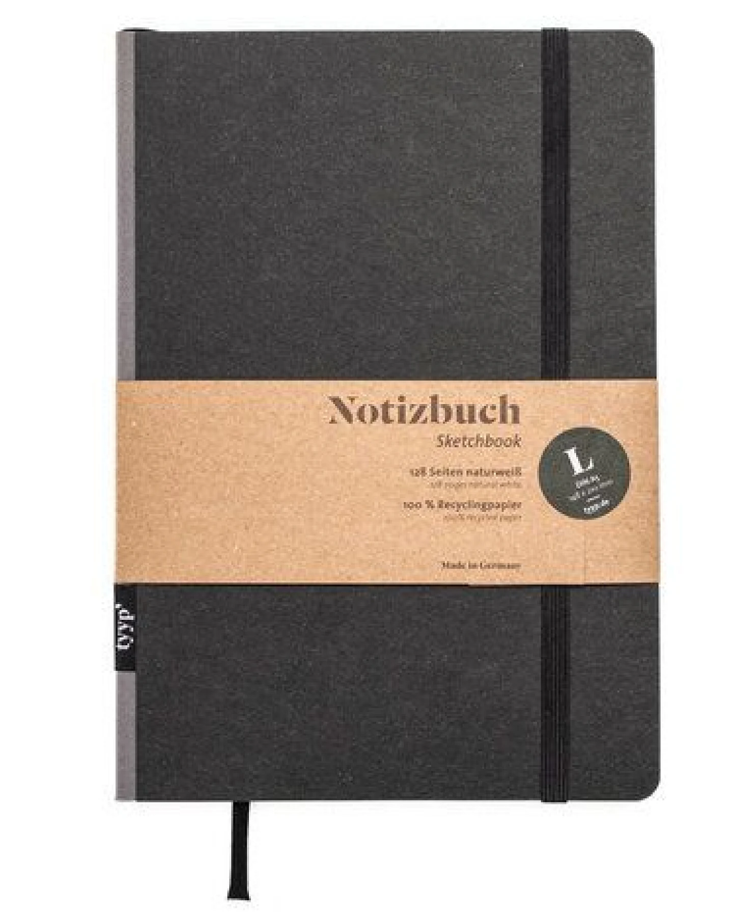 tyyp Notizbuch A5 schwarz – 100% Recyclingpapier – handmade – Klassik – Ansicht 2