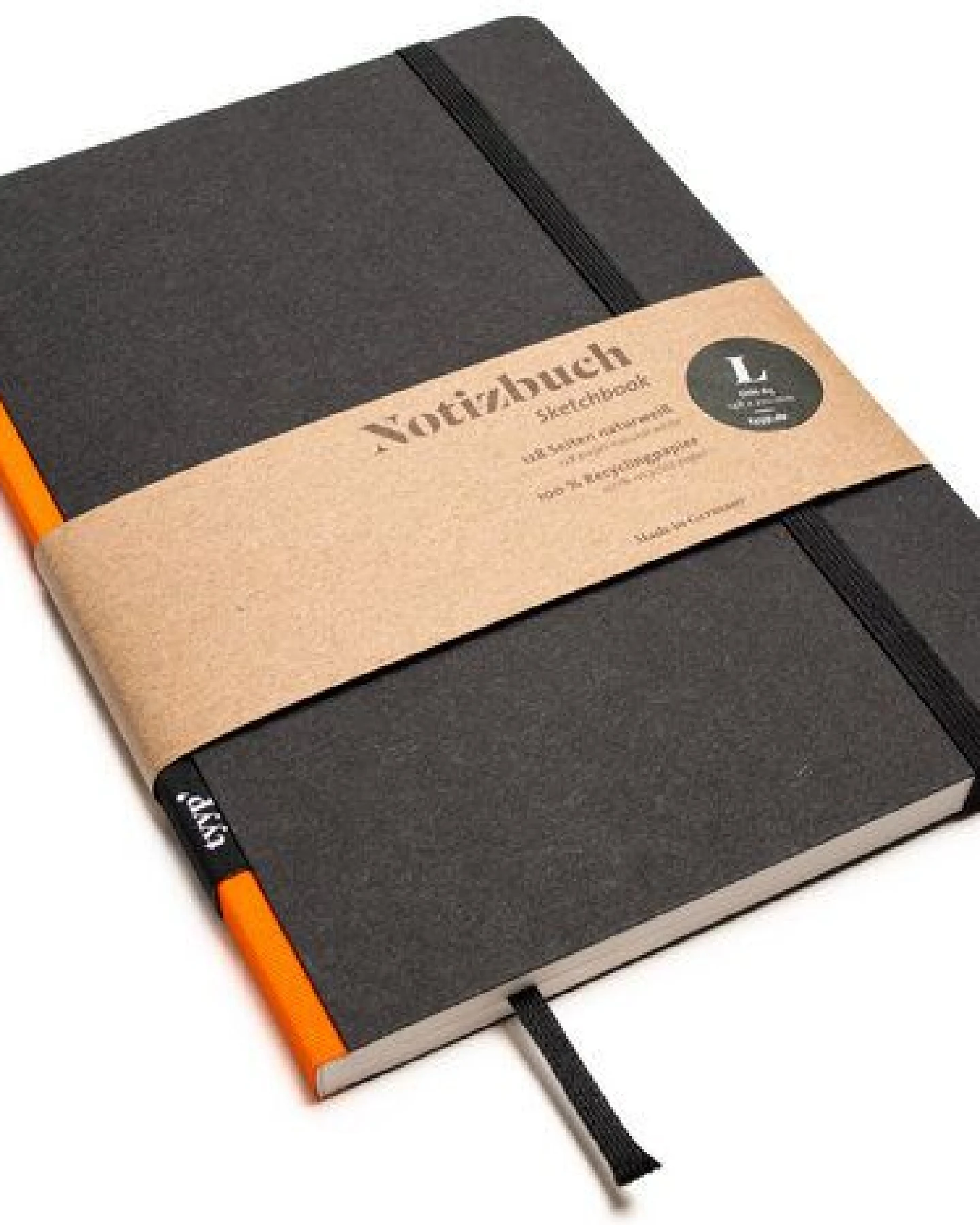 tyyp Notizbuch A5 schwarz – 100% Recyclingpapier – handmade – Klassik – Ansicht 2