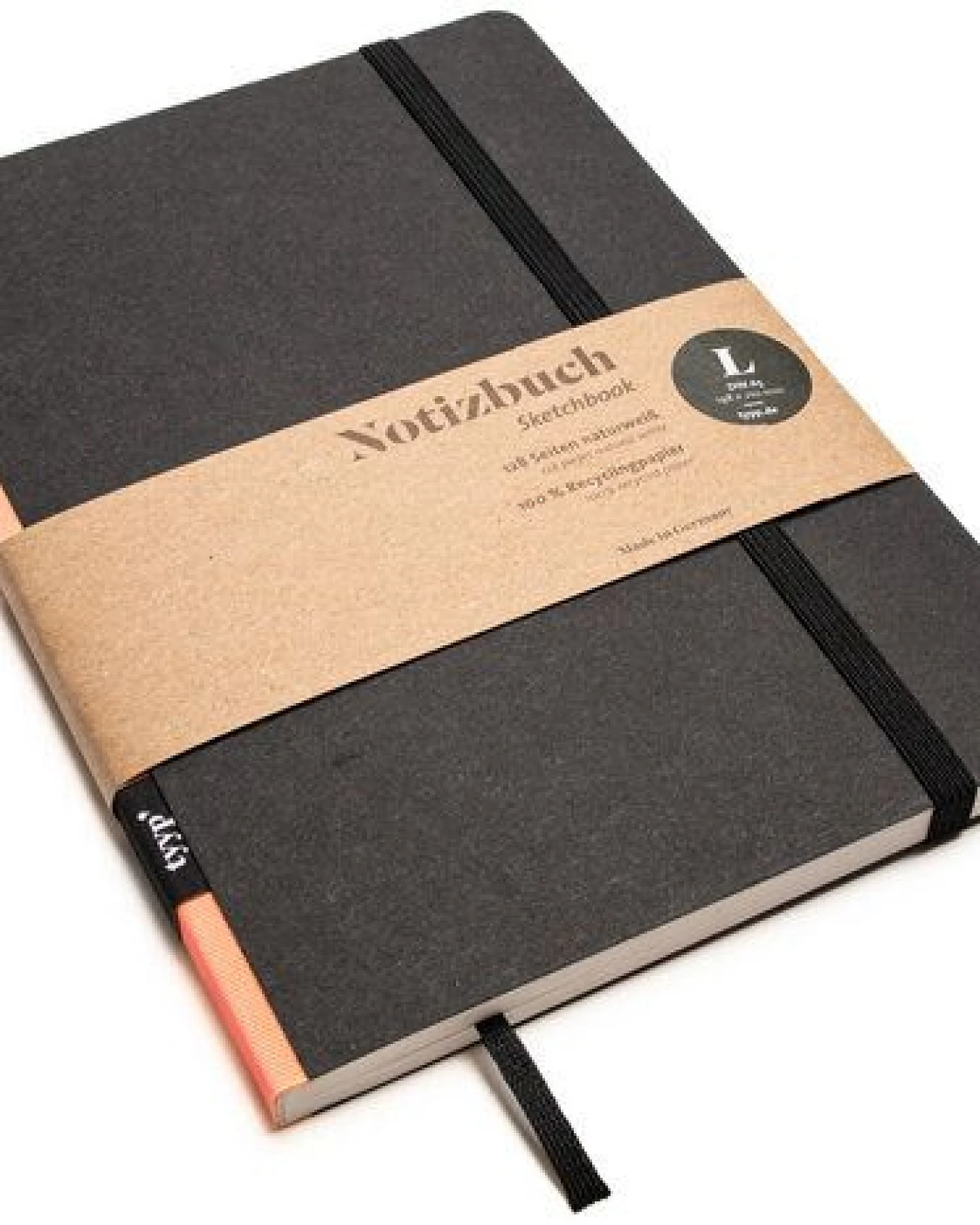 tyyp Notizbuch A5 schwarz – 100% Recyclingpapier – handmade – Klassik – Ansicht 2