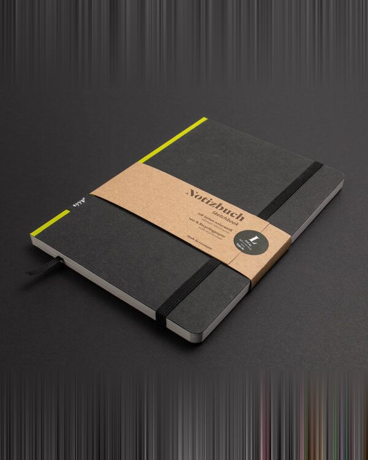tyyp Notizbuch A5 schwarz – 100% Recyclingpapier – handmade – Klassik – Ansicht 2