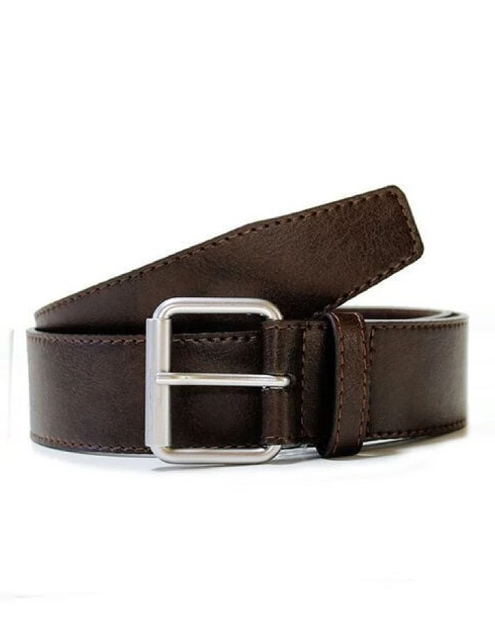 Will's Vegan Shop Jeansgürtel 4cm Dunkelbraun Herren