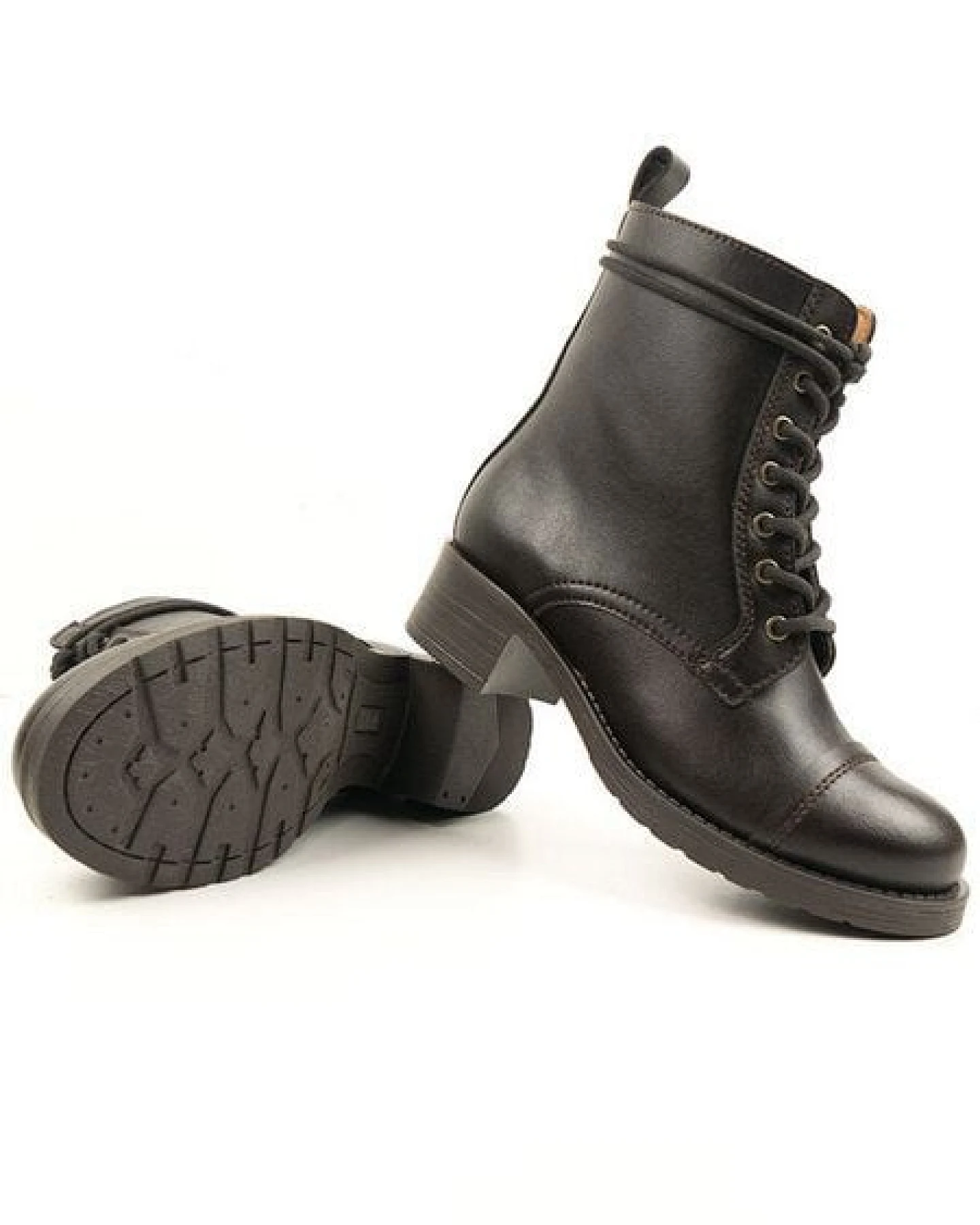 Will's Vegan Shop Flieger-Stiefel 2 Dunkelbraun Damen – Ansicht 3