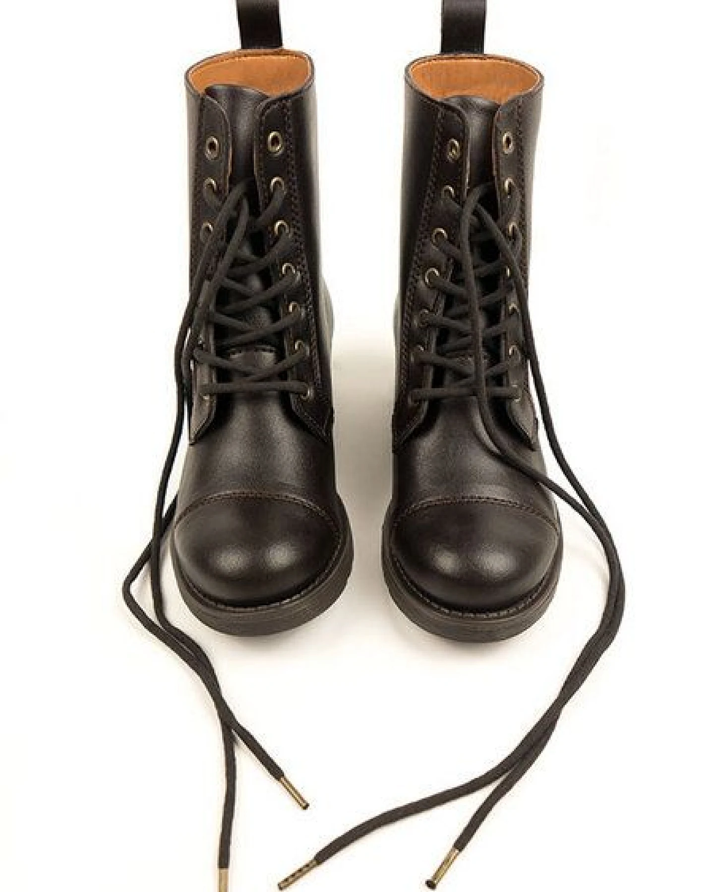 Will's Vegan Shop Flieger-Stiefel 2 Dunkelbraun Damen – Ansicht 4