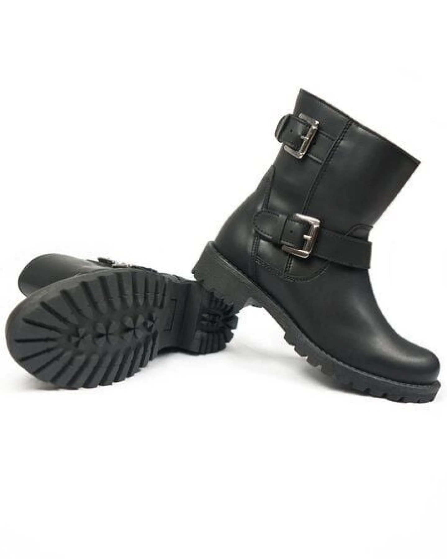 Will's Vegan Shop Biker-Stiefel Schwarz Damen – Ansicht 3