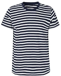 Weiß/Navy gestreift