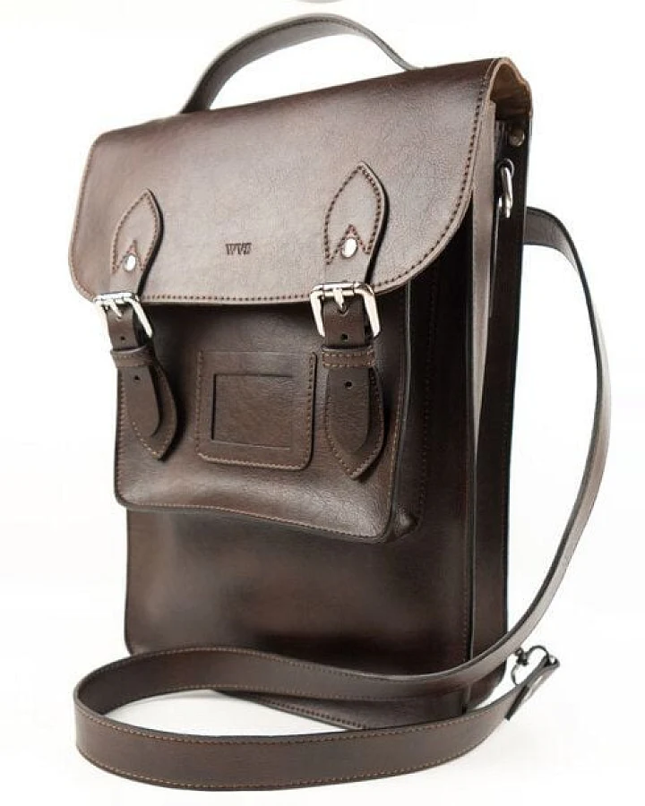 Will's Vegan Shop Großer Satchel-Rucksack Kastanie Herren