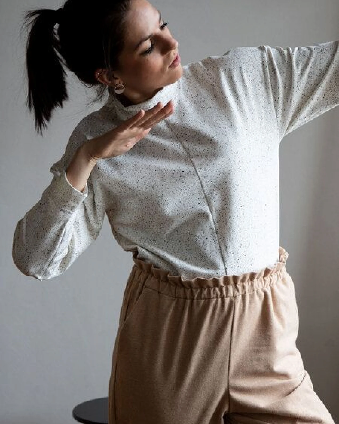 Ecostories Ladies Turtleneck Pullover Schneegestöber – Ansicht 2