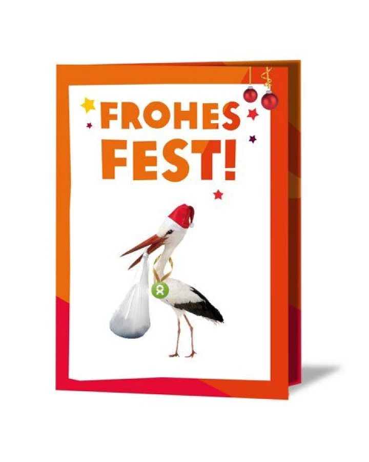 OxfamUnverpackt Spenden-Geschenk "Eine sichere Geburt" (Weihnachtskarte mit Magnet)
