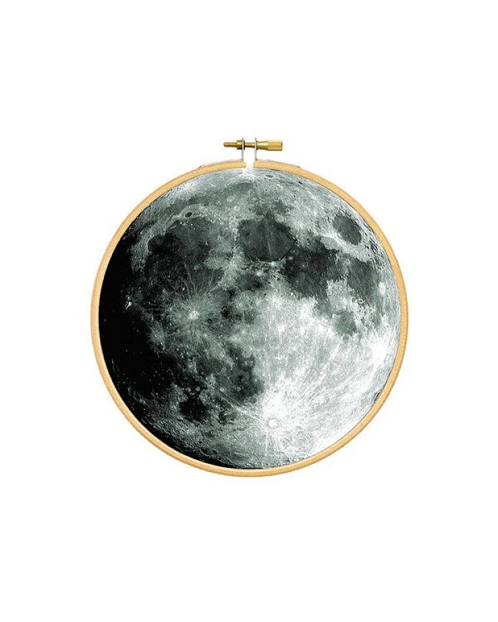 renna deluxe Mond im Stickrahmen als Bild