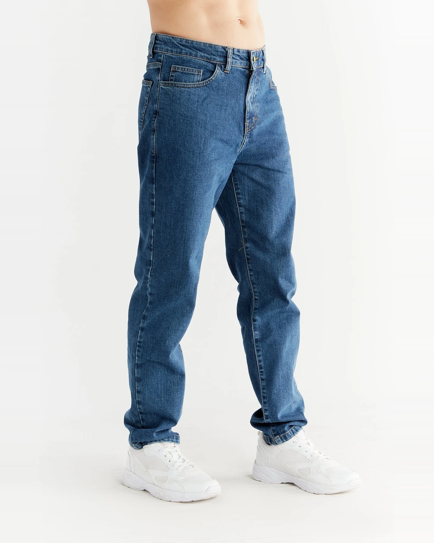 Evermind Herren vegan Jeans Straight Fit Lapis Blue – Ansicht 2