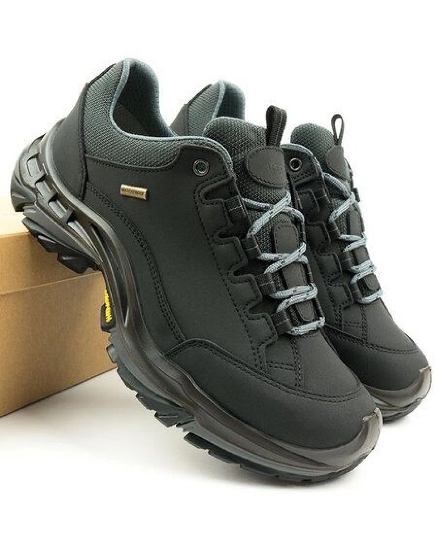 Will's Vegan Shop Wasserdichte Wanderstiefel Schwarz Damen – Ansicht 2