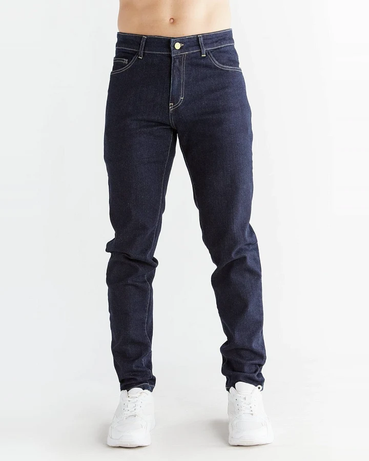 Evermind Herren vegan Jeans Slim Fit Dunkles Schieferblau